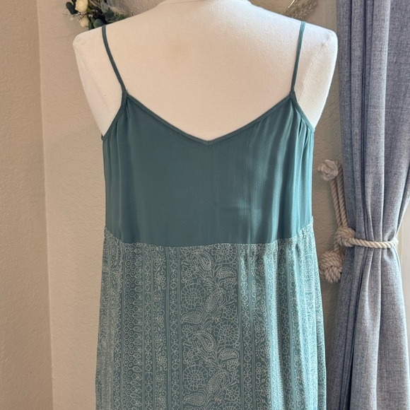 NEW Isabella Bird 100% SILK Teal Floral Print Maxi Dress size M - Picture 8 of 9